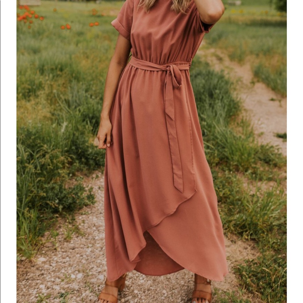 Dark Salmon Orange Coral Maxi Dress